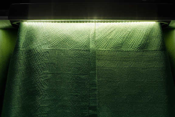 Aventurina verde sendo limpa com um pano macio e brilhando sob a luz