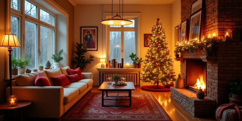 Casa decorada para o Natal com princípios Feng shui